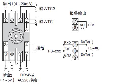 SWP-202TC熱電偶溫度變送器接線(xiàn)圖 SWP-202TC熱電偶溫度變送器接線(xiàn)圖