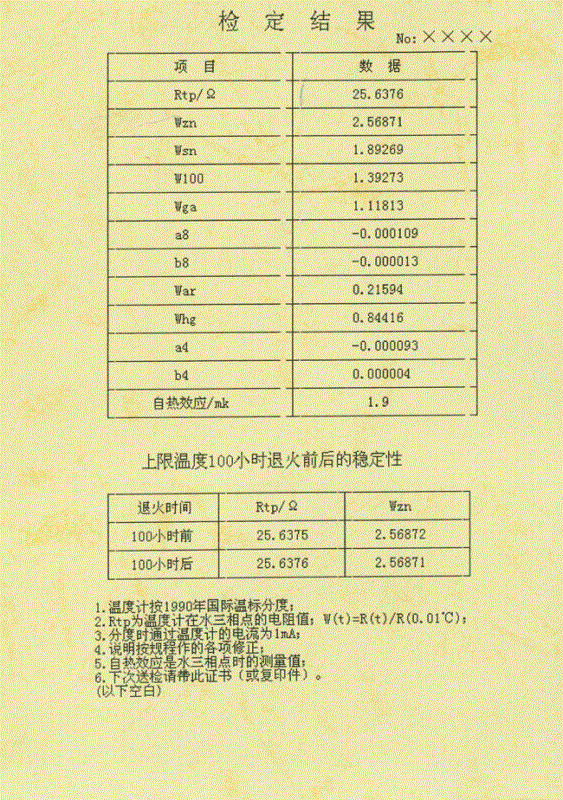 標(biāo)準(zhǔn)鉑電阻溫度計計量檢定數(shù)據(jù) 標(biāo)準(zhǔn)鉑電阻溫度計計量檢定數(shù)據(jù)