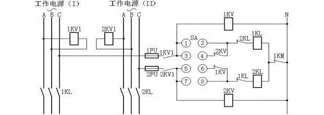 變壓器強(qiáng)油循環(huán)風(fēng)冷卻器工作和備用電源自動(dòng)切換回路接線圖 變壓器強(qiáng)油循環(huán)風(fēng)冷卻器工作和備用電源自動(dòng)切換回路接線圖