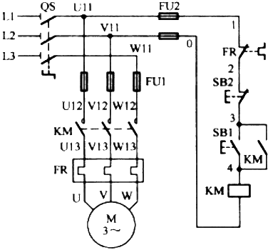 電動正轉(zhuǎn)控制線路 電動正轉(zhuǎn)控制線路