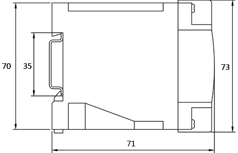 三相電流變送器YR-BS4I3側(cè)面尺寸 三相電流變送器YR-BS4I3側(cè)面尺寸