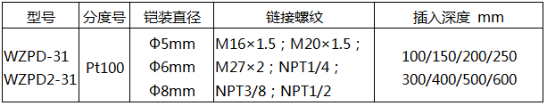 軸承熱電阻WZPD-31技術參數(shù) 軸承熱電阻WZPD-31技術參數(shù)