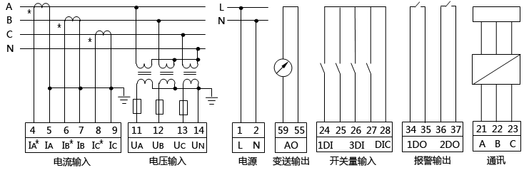 三相四線高壓系統(tǒng)有功功率表接線圖 三相四線高壓系統(tǒng)有功功率表接線圖