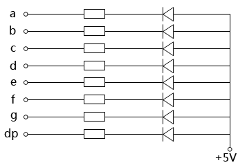 共陽數(shù)碼管電路 共陽數(shù)碼管電路