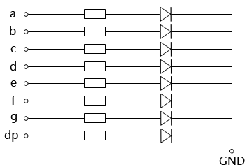 共陰數(shù)碼管電路 共陰數(shù)碼管電路