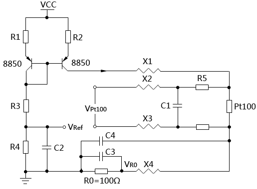 改進(jìn)的四線制Pt100恒流源驅(qū)動(dòng)溫度測(cè)量電路原理圖 改進(jìn)的四線制Pt100恒流源驅(qū)動(dòng)溫度測(cè)量電路原理圖
