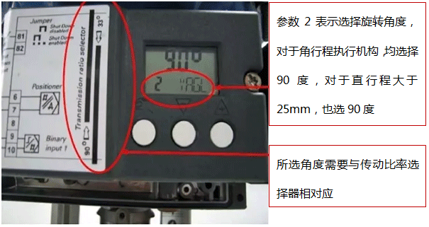 SIPART PS2選擇執(zhí)行機(jī)構(gòu)旋轉(zhuǎn)角度的參數(shù)界面 SIPART PS2選擇執(zhí)行機(jī)構(gòu)旋轉(zhuǎn)角度的參數(shù)界面
