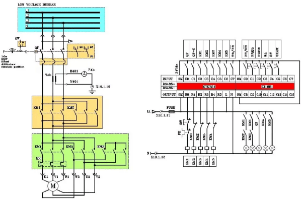 PLC構(gòu)建的電動機星三角起動控制電路 PLC構(gòu)建的電動機星三角起動控制電路