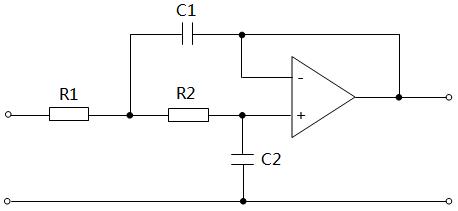 采用運(yùn)算放大器的二階有源LPF電路 采用運(yùn)算放大器的二階有源LPF電路