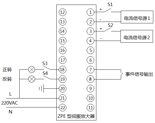 ZPE型伺服放大器調(diào)校接線圖 ZPE型伺服放大器調(diào)校接線圖
