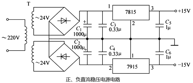 正、負直流穩(wěn)壓電源電路