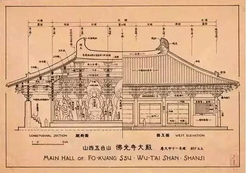 梁思成手繪圖:五臺(tái)山佛光寺 梁思成手繪圖:五臺(tái)山佛光寺