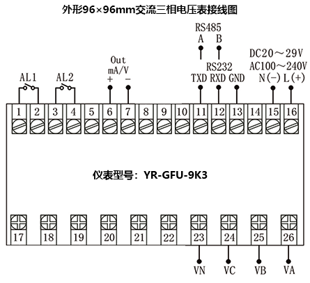 YR-GFU-9K3接線圖 YR-GFU-9K3接線圖