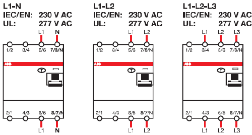 三相電路A、B、C或單相電路L-N接線時(shí)，開(kāi)關(guān)最右邊兩極始終都接入電路，那么漏電保護(hù)和測(cè)試按鈕功能都不會(huì)受到影響